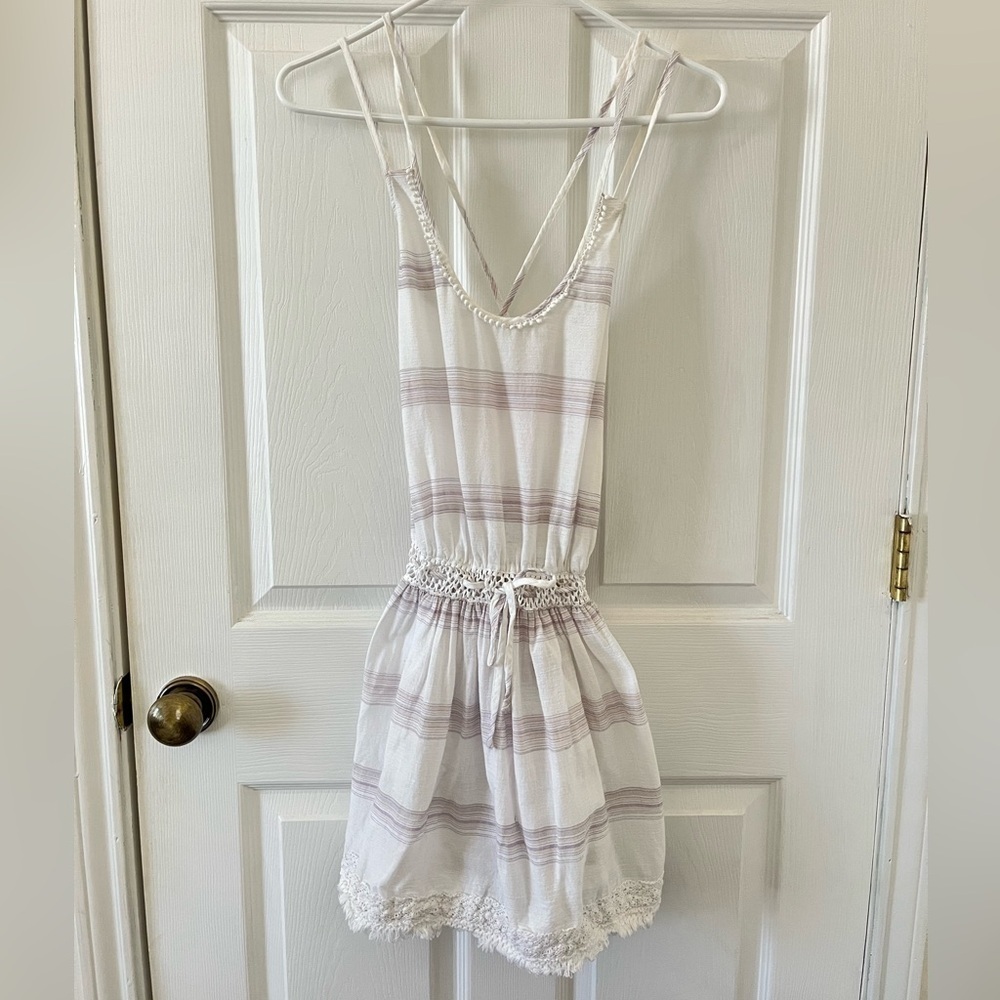 Victoria's Secret White and Light Purple Strappy Dress